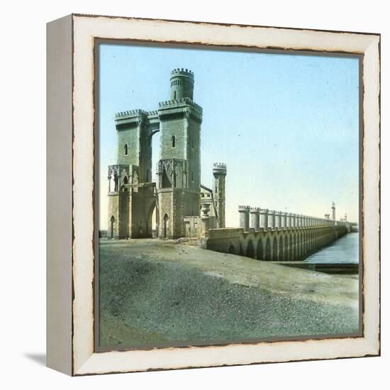 Cairo (Egypt), Dam on the Nile-Leon, Levy et Fils-Framed Premier Image Canvas