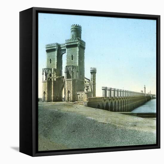 Cairo (Egypt), Dam on the Nile-Leon, Levy et Fils-Framed Premier Image Canvas