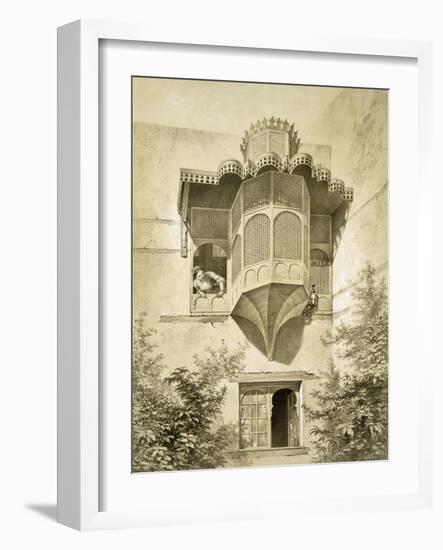 Cairo: House Called Beyt El-Emyr (A Little Dilapidated), 19th Century (Colour Litho)-Emile Prisse d'Avennes-Framed Giclee Print