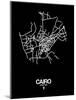 Cairo Street Map Black-NaxArt-Mounted Art Print
