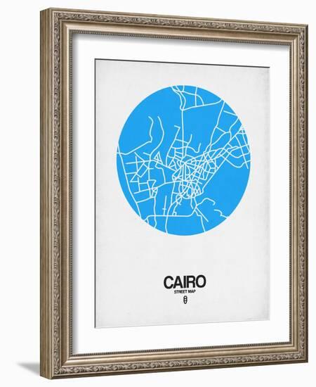 Cairo Street Map Blue-NaxArt-Framed Art Print