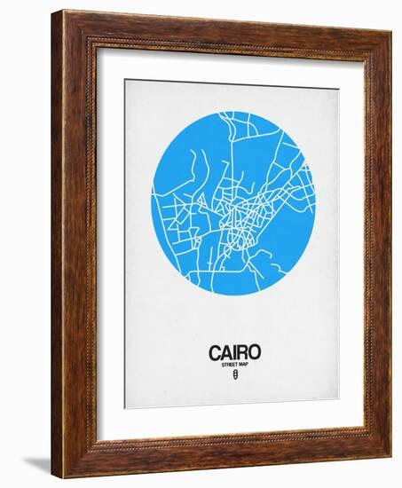 Cairo Street Map Blue-NaxArt-Framed Art Print