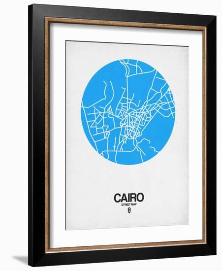 Cairo Street Map Blue-NaxArt-Framed Art Print