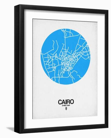 Cairo Street Map Blue-NaxArt-Framed Art Print