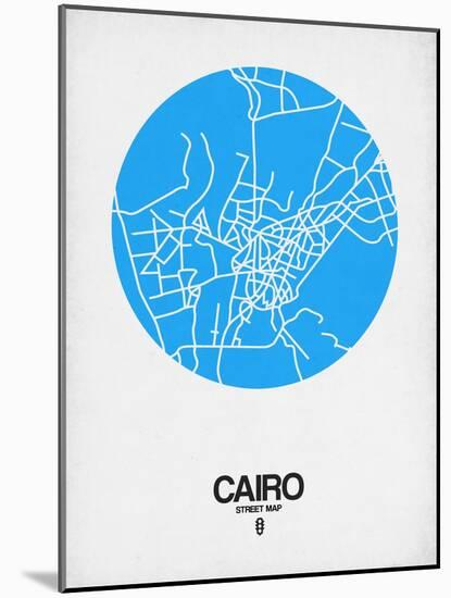 Cairo Street Map Blue-NaxArt-Mounted Art Print