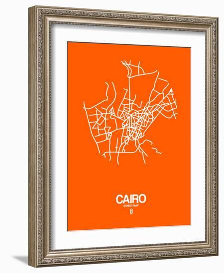 Cairo Street Map Orange-NaxArt-Framed Art Print