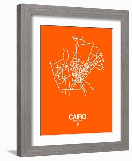 Cairo Street Map Orange-NaxArt-Framed Art Print