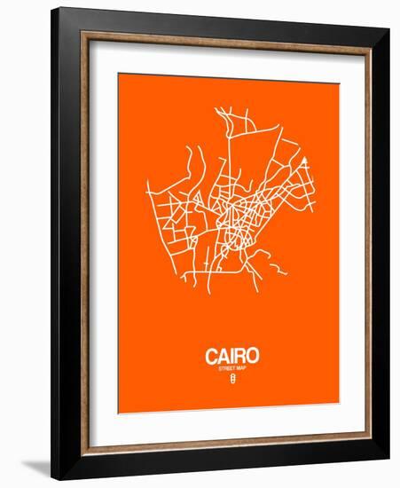 Cairo Street Map Orange-NaxArt-Framed Art Print