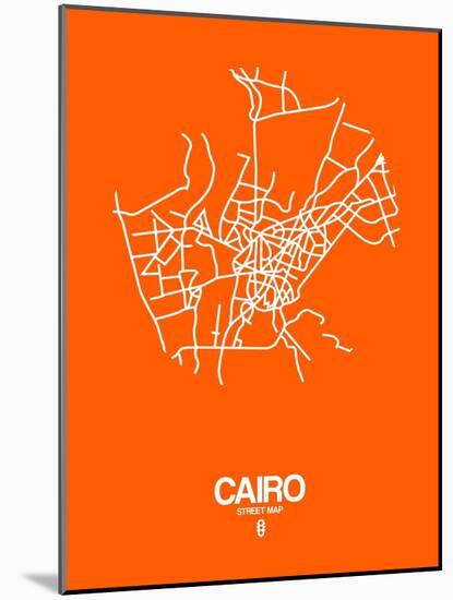 Cairo Street Map Orange-NaxArt-Mounted Art Print