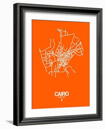 Cairo Street Map Orange-NaxArt-Framed Art Print