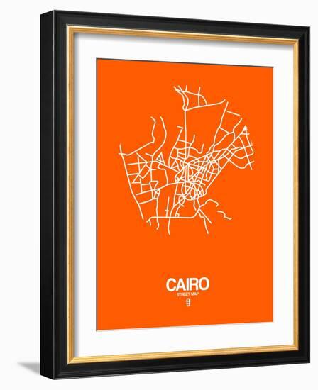 Cairo Street Map Orange-NaxArt-Framed Art Print