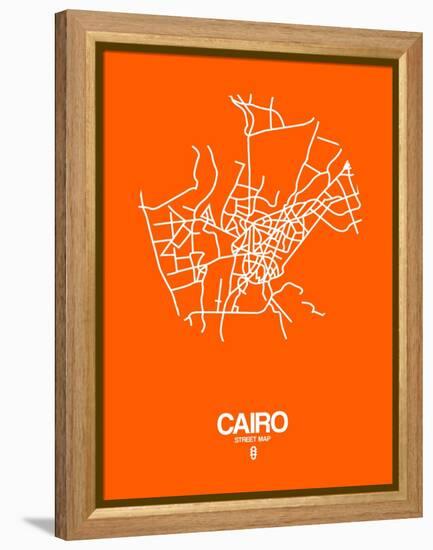 Cairo Street Map Orange-NaxArt-Framed Stretched Canvas