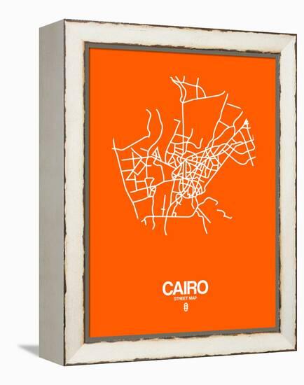 Cairo Street Map Orange-NaxArt-Framed Stretched Canvas