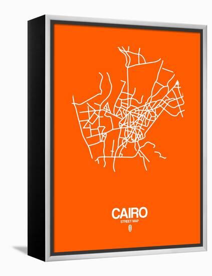 Cairo Street Map Orange-NaxArt-Framed Stretched Canvas