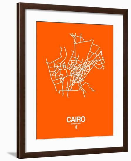 Cairo Street Map Orange-NaxArt-Framed Art Print