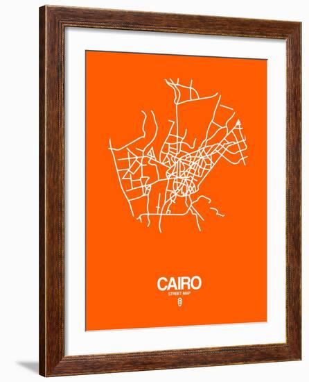 Cairo Street Map Orange-NaxArt-Framed Art Print