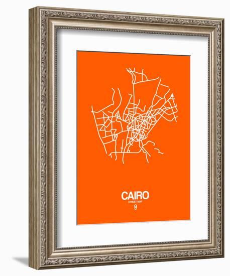 Cairo Street Map Orange-NaxArt-Framed Art Print