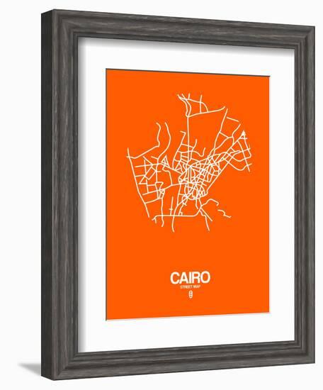 Cairo Street Map Orange-NaxArt-Framed Art Print