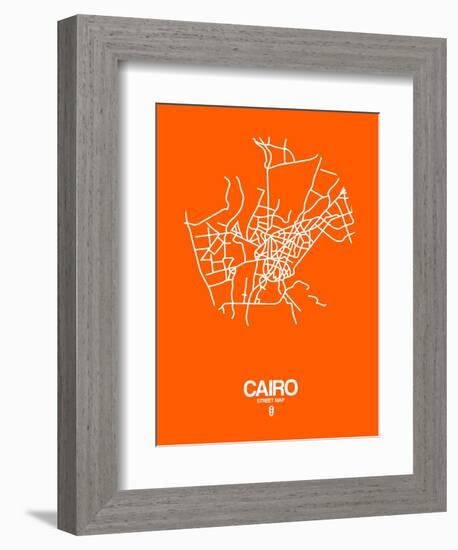 Cairo Street Map Orange-NaxArt-Framed Art Print