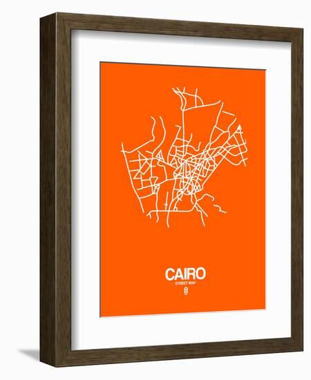 Cairo Street Map Orange-NaxArt-Framed Art Print