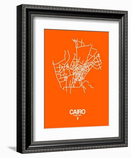 Cairo Street Map Orange-NaxArt-Framed Art Print