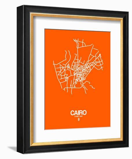 Cairo Street Map Orange-NaxArt-Framed Art Print