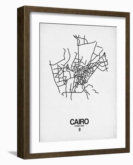 Cairo Street Map White-NaxArt-Framed Art Print