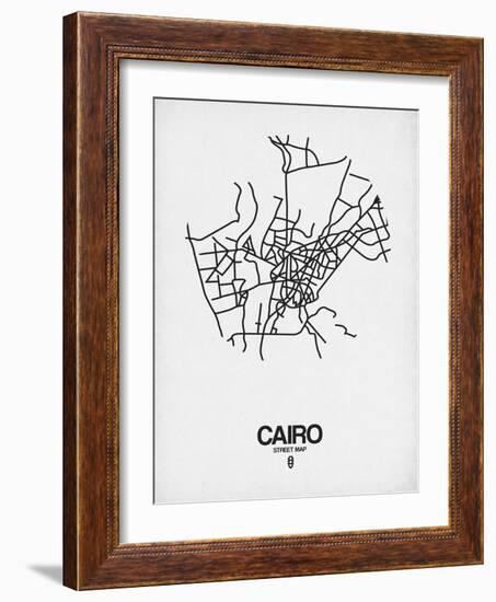 Cairo Street Map White-NaxArt-Framed Art Print