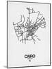 Cairo Street Map White-NaxArt-Mounted Art Print