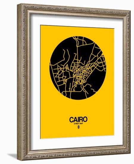 Cairo Street Map Yellow-NaxArt-Framed Art Print