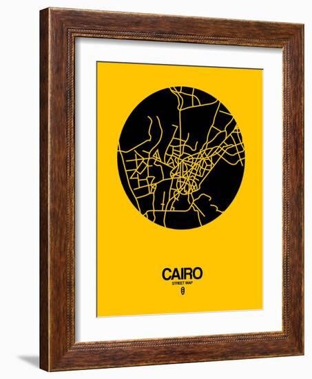 Cairo Street Map Yellow-NaxArt-Framed Art Print