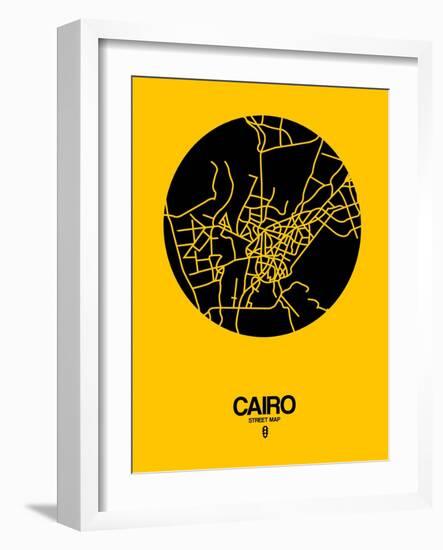 Cairo Street Map Yellow-NaxArt-Framed Art Print