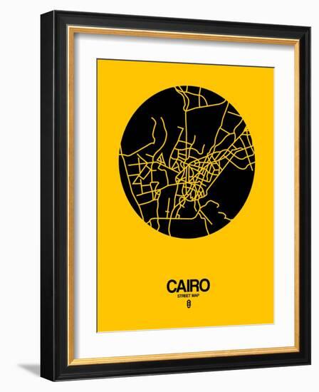 Cairo Street Map Yellow-NaxArt-Framed Art Print