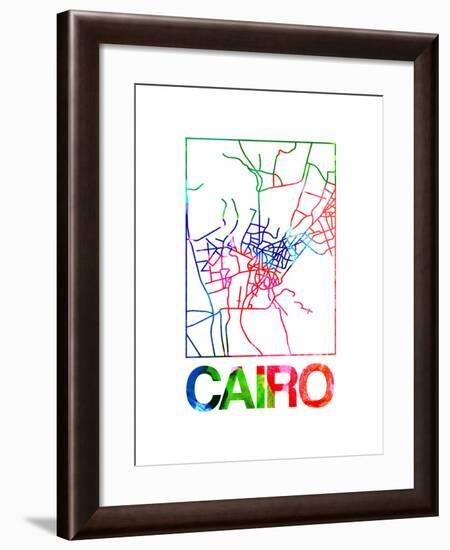 Cairo Watercolor Street Map-NaxArt-Framed Art Print