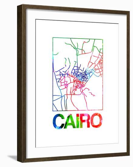 Cairo Watercolor Street Map-NaxArt-Framed Art Print