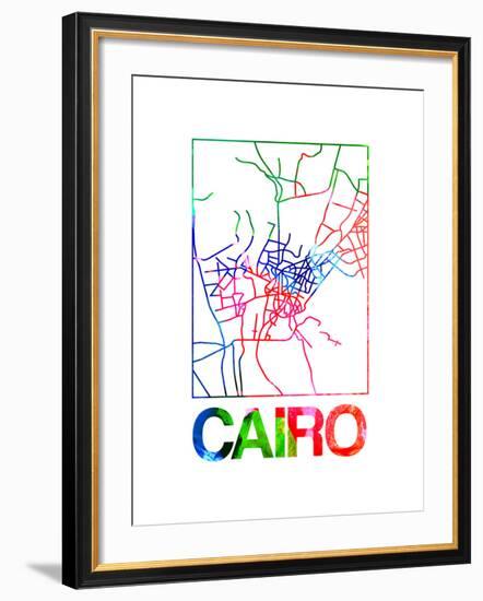 Cairo Watercolor Street Map-NaxArt-Framed Art Print