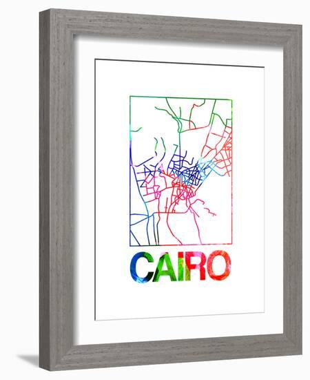 Cairo Watercolor Street Map-NaxArt-Framed Art Print