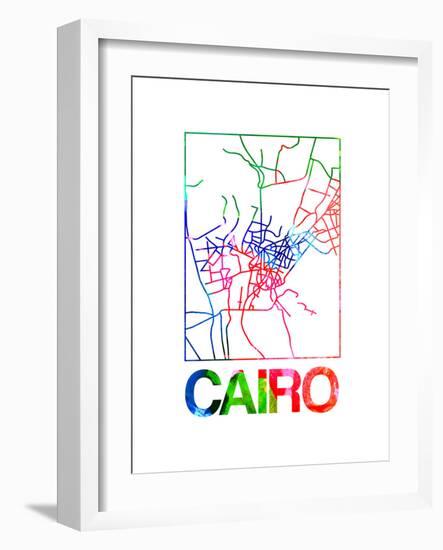 Cairo Watercolor Street Map-NaxArt-Framed Art Print