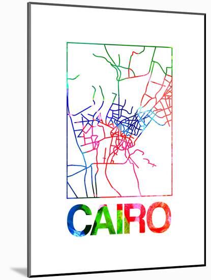Cairo Watercolor Street Map-NaxArt-Mounted Art Print