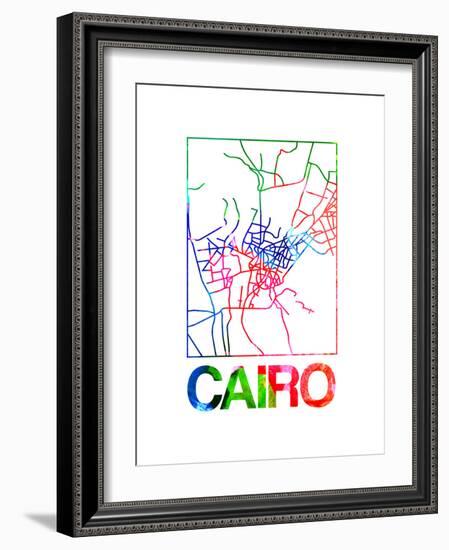 Cairo Watercolor Street Map-NaxArt-Framed Art Print