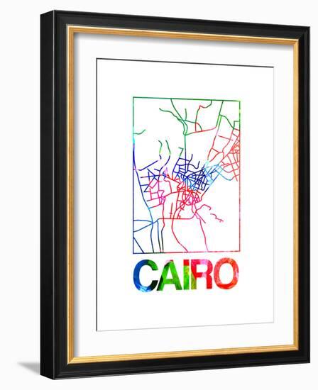 Cairo Watercolor Street Map-NaxArt-Framed Art Print