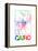 Cairo Watercolor Street Map-NaxArt-Framed Stretched Canvas