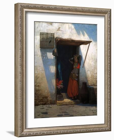 Cairo woman at her doorstep, 1897-Jean Leon Gerome-Framed Giclee Print