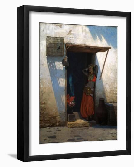 Cairo woman at her doorstep, 1897-Jean Leon Gerome-Framed Giclee Print