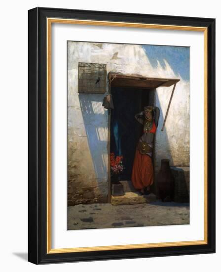 Cairo woman at her doorstep, 1897-Jean Leon Gerome-Framed Giclee Print