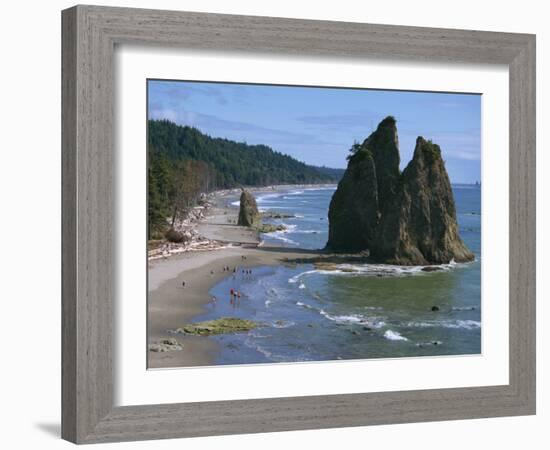 Cake Rock on Rialto Beach, Olympic National Park, UNESCO World Heritage Site, Washington State, USA-Waltham Tony-Framed Photographic Print