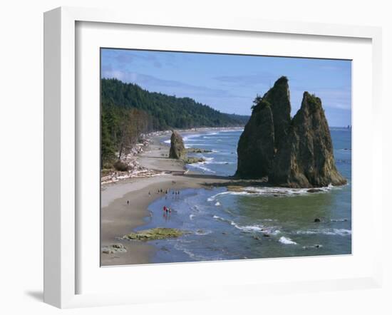 Cake Rock on Rialto Beach, Olympic National Park, UNESCO World Heritage Site, Washington State, USA-Waltham Tony-Framed Photographic Print