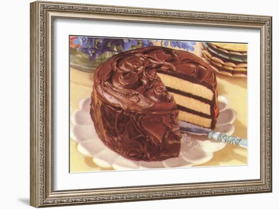 Cake with Chocolate Frosting-null-Framed Art Print