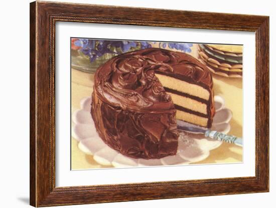 Cake with Chocolate Frosting-null-Framed Art Print