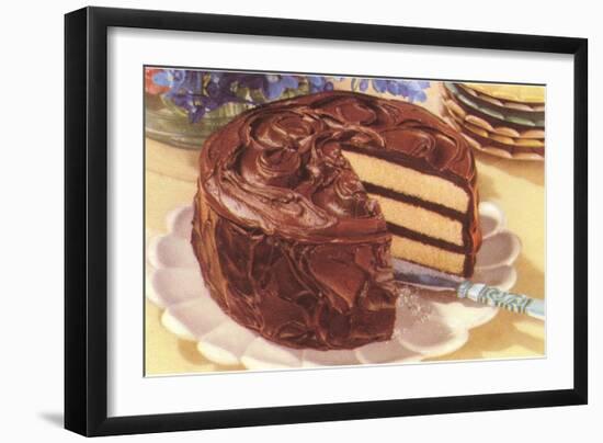 Cake with Chocolate Frosting-null-Framed Art Print